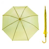 Зонт-трость, полуавтоматический, R=46см, цвет жёлтый