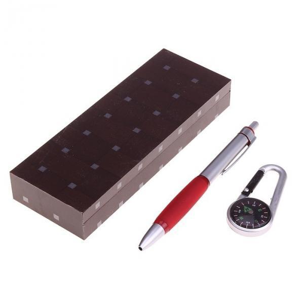Набор подарочный 2в1: ручка, карабин-компас, цвета микс - фото 2 - id-p163312768