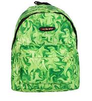 Рюкзак молодёжный на молнии "Узор", 1 отдел, 1 наружный карман, зелёный