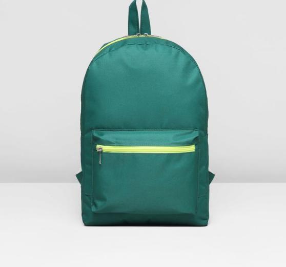 Рюкзак молодёжный, 1 отдел, наружный карман, цвет зелёный/салатовый - фото 1 - id-p163312885