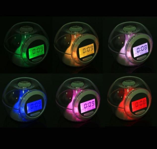 Часы-будильник LuazON LB-06, 7 цветов дисплея, 6 звуков, прозрачный - фото 5 - id-p163312941