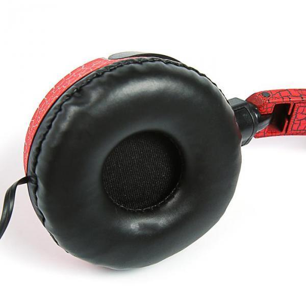 Наушники накладные LuazON LV-150, микрофон на проводе, красно/черные - фото 5 - id-p163313022
