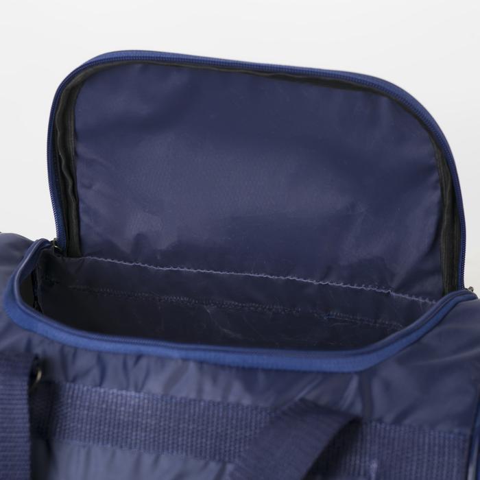 Сумка спортивная, отдел на молнии, 2 наружных кармана, длинный ремень, цвет синий - фото 4 - id-p163313040