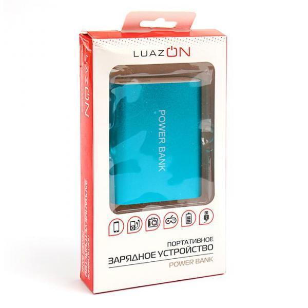 Внешний аккумулятор LuazON, USB, 10400 мАч, 1 A, индикатор зарядки, МИКС - фото 6 - id-p163313070