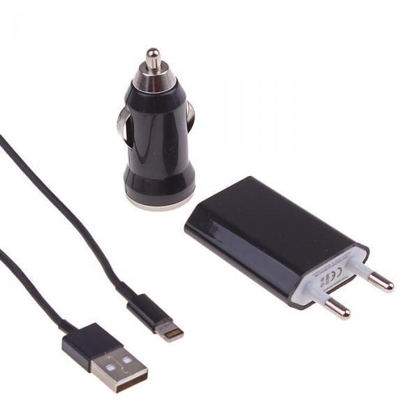 Комплект зарядки Mini Charger 2 in 1, с USB кабелем для i5, 220/12V, микс - фото 2 - id-p163313073