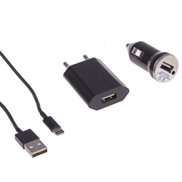 Комплект зарядки Mini Charger 2 in 1, с USB кабелем для i5, 220/12V, микс - фото 3 - id-p163313073