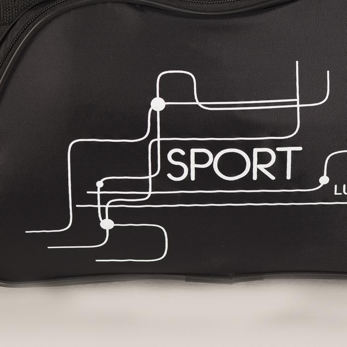 Сумка спортивная, 3 отдела на молниях, наружный карман, длинный ремень, цвет чёрный - фото 3 - id-p163314039