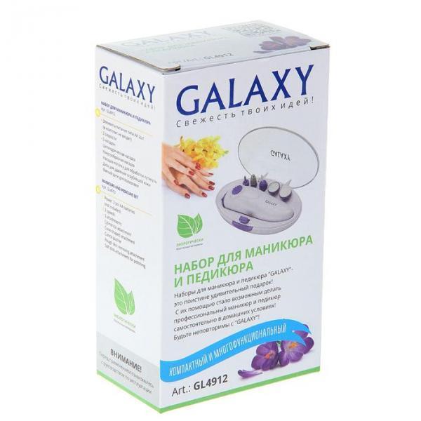 Маникюрный набор Galaxy GL 4912, 5 насадок, 2 скорости, бело-фиолетовый - фото 5 - id-p163313080