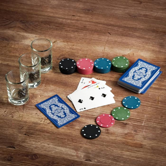 Подарочный набор «Король покера», рюмки, карты для покера, фишки - фото 4 - id-p163314280