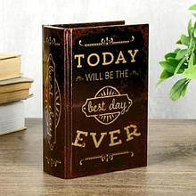 Шкатулка-книга дерево кожзам "Сегодня самый лучший день" 16х11х4,5 см