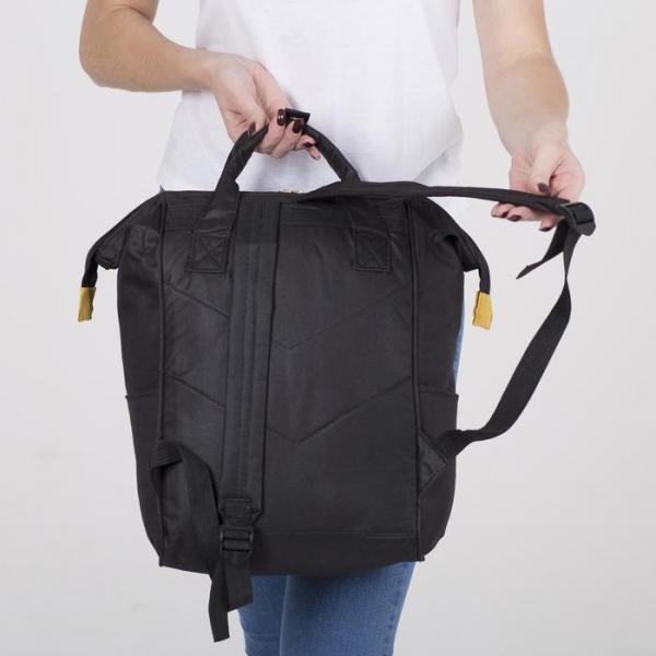 Рюкзак-сумка, отдел на молнии, 2 наружных кармана, 2 боковых кармана, цвет чёрный - фото 5 - id-p163313355