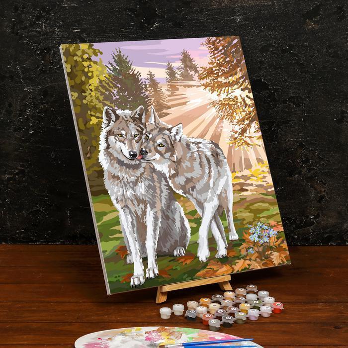Картина по номерам на холсте с подрамником «Волки» 40×50 см - фото 1 - id-p163314339