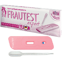 Тест для определения беременности в кассете с пипеткой и емкостью для сбора мочи Frautest Expert
