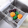 Органайзер для кухни универсальный (дуршлаг сушилка) Extendable Dish Drying, металл, пластик Светло-серый, фото 2