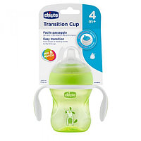 Поильник Chicco Transition Cup силиконовый носик салатовый 200мл 4+