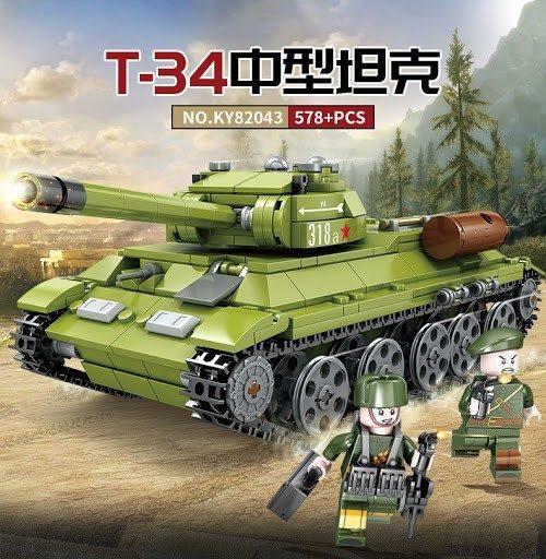 Конструктор Танк Т-34 со светом, KAZI 82043, аналог Лего