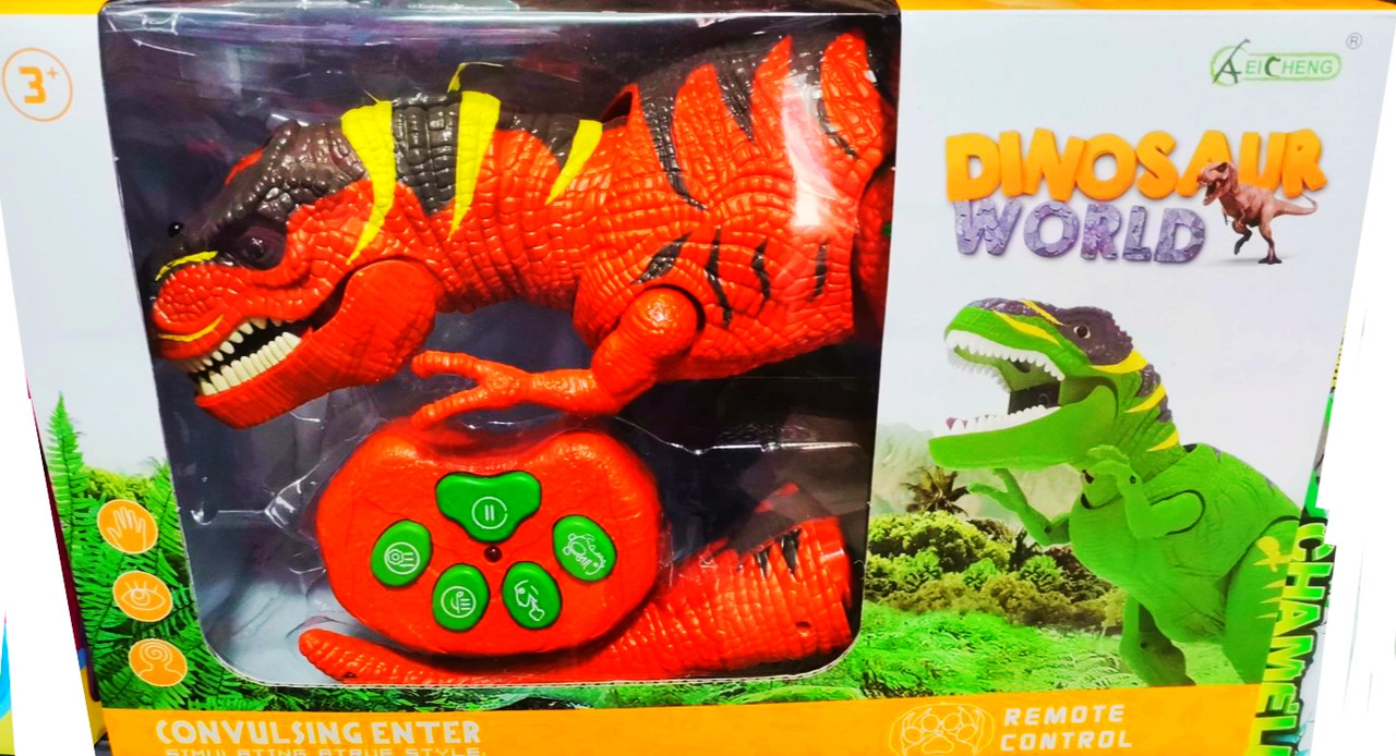 Интерактивная игрушка Динозавр Малыш Рекс на радиоуправлении свет ,звук, проектор, пар 50 см длина 33см высота - фото 5 - id-p163354214