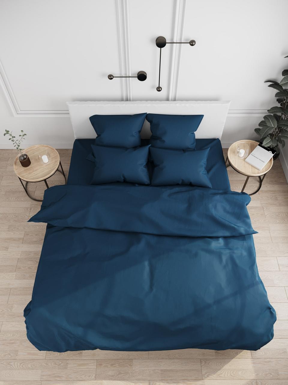 Комплект постельного двуспальный евро Adelina Темно-бирюзовый - фото 1 - id-p163354877