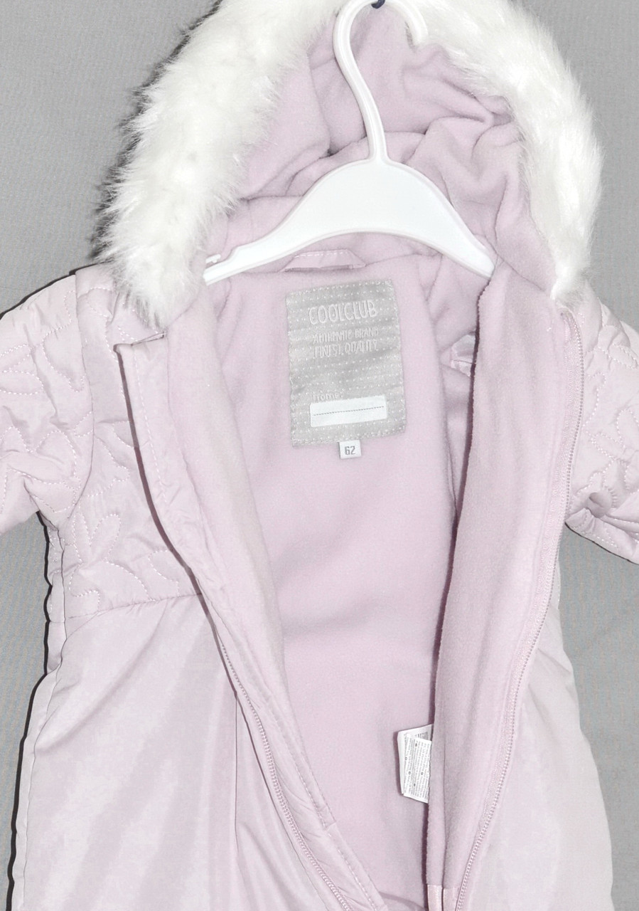 Комбинезон Cool Club деми-зима розовый на флисе на рост 62 см - фото 6 - id-p163365047