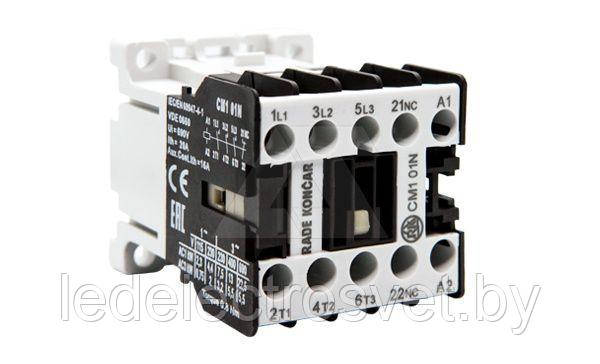 Мини-контактор CM1 01N 220/230V 50Hz, 3P, 12A/(20A по AC-1), 5.5kW(400VAC), 220/230VAC, 1NC - фото 1 - id-p163349916