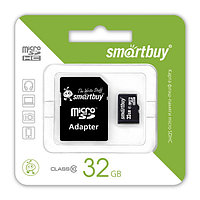 Карта памяти micro SDHC Smartbuy на 32Gb с адаптером SD Class10