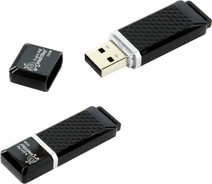 Флеш накопитель UFD Smartbuy 32GB Quartz series Black (SB32GBQZ-K)