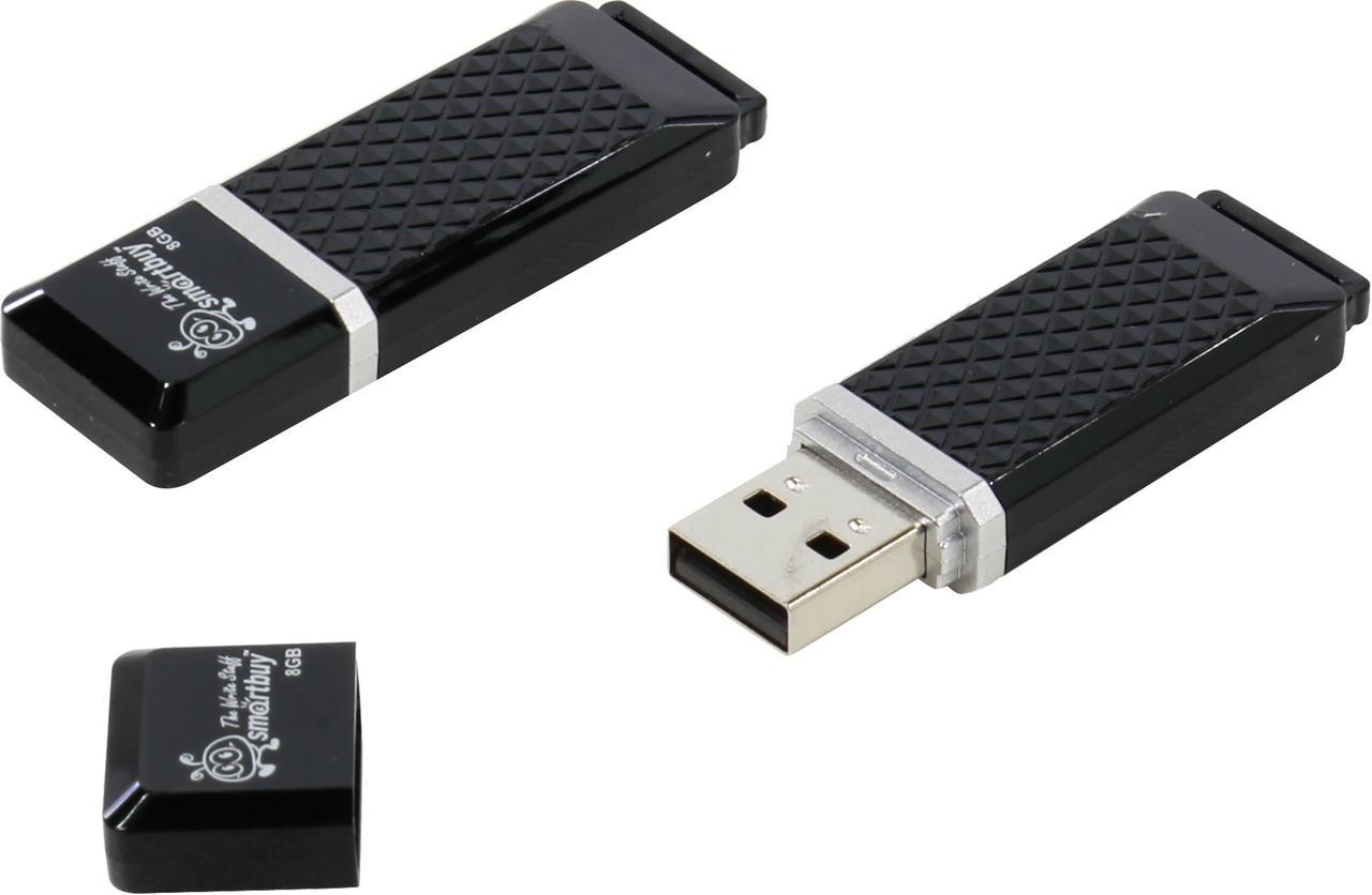 Флеш накопитель UFD Smartbuy 8GB Quartz series Black SB8GBQZ-K