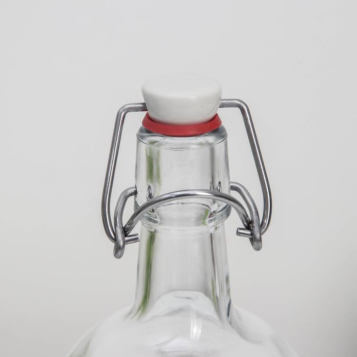 Бутылка бугельная с пробкой 1 л, цвет прозрачный. - фото 2 - id-p163382594
