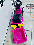 Детская машинка-каталка Baby Care Holland Tractor 658-T (розовый) с прицепом, звуковые и световые эффекты, фото 4