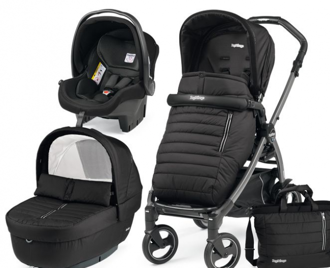 Коляска для новорожденного Peg-Perego Set Elite Breeze Noir Черный (короб, автокресло, сумка) - фото 1 - id-p163446749