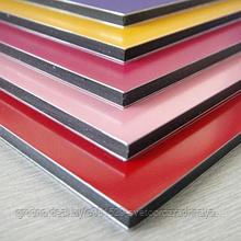 Композитные алюминиевые плиты 3мм (цветные), толщина слоя алюминия 0,21мм