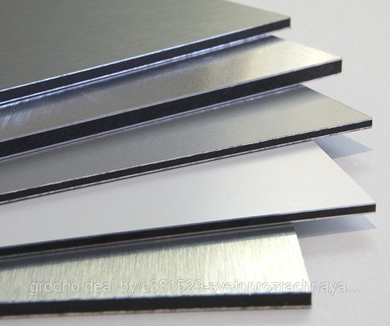 Композитные алюминиевые плиты 3мм, толщина алюминия 0,3мм Золото-зеркало