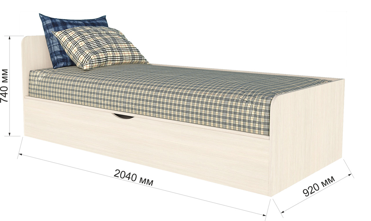 Кровать Анеси 3 с подъемным механизмом Дуб молочный - фото 3 - id-p163522619