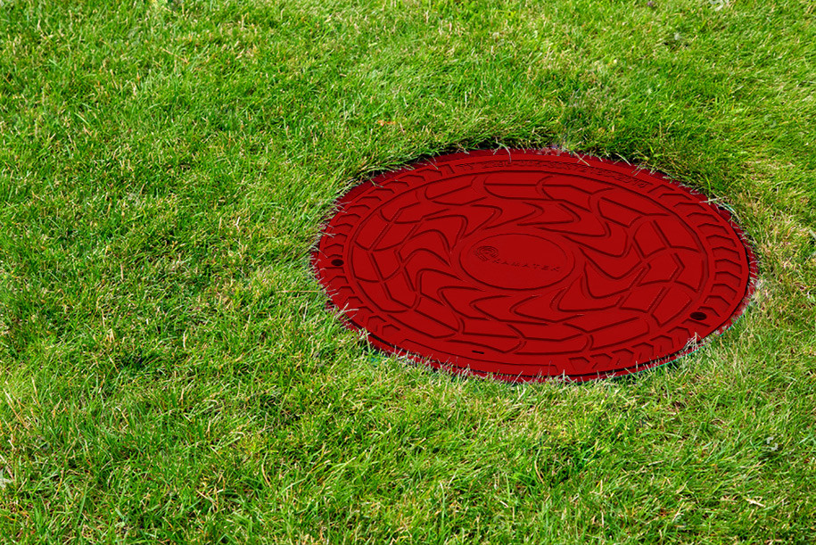 Люк полимерно-композитный круглый красный (до 3 т) 3529825 - фото 2 - id-p122597848