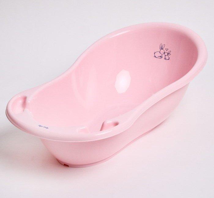 Детская ванночка Тега (Tega) 102 cм Кролики (Bunnies) со сливом Розовый - фото 2 - id-p163533710
