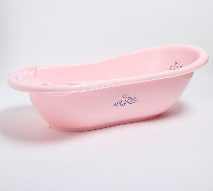 Детская ванночка Тега (Tega) 102 cм Кролики (Bunnies) со сливом Розовый - фото 4 - id-p163533710