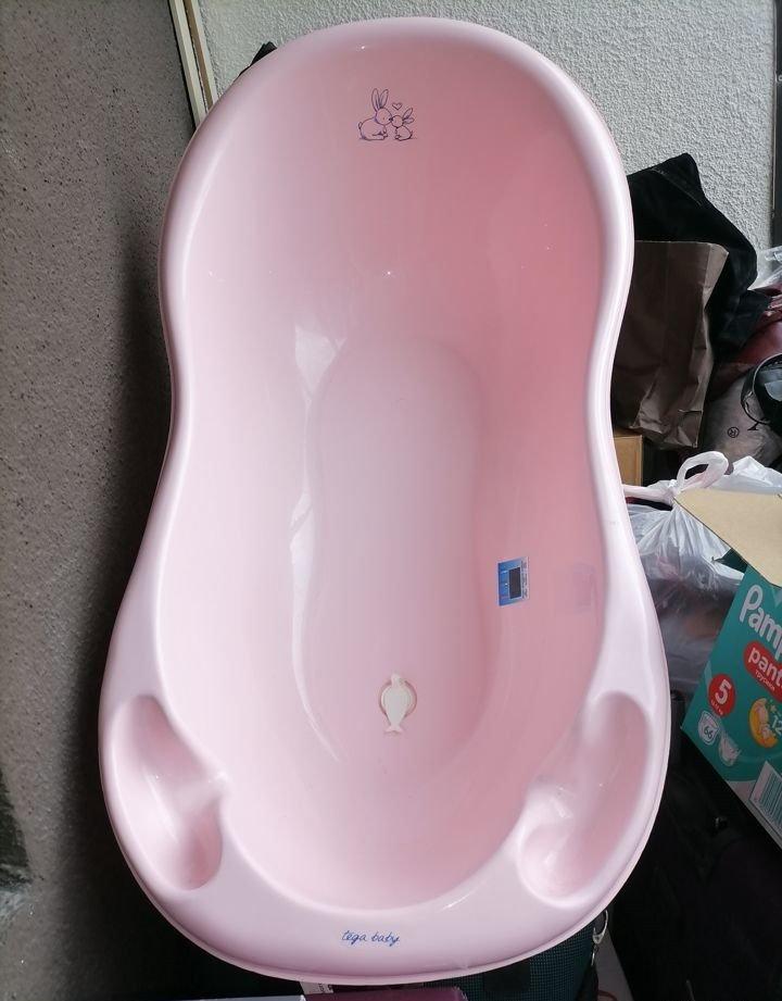 Детская ванночка Тега (Tega) 102 cм Кролики (Bunnies) со сливом Розовый - фото 6 - id-p163533710