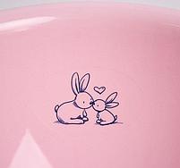 Детская ванночка Тега (Tega) 102 cм Кролики (Bunnies) со сливом Розовый, фото 8