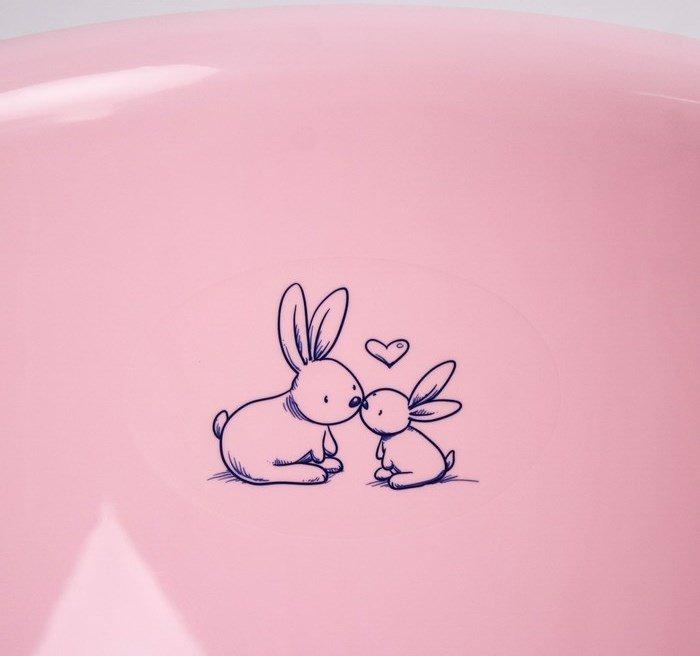 Детская ванночка Тега (Tega) 102 cм Кролики (Bunnies) со сливом Розовый - фото 8 - id-p163533710