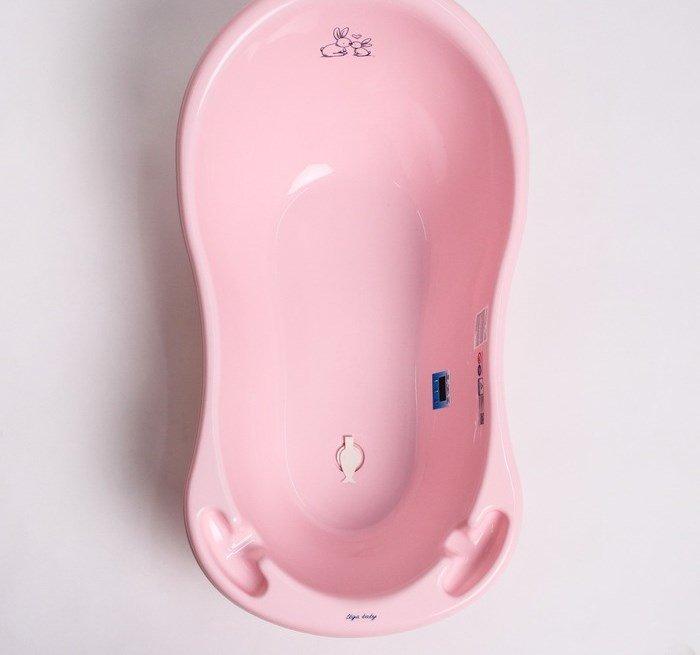 Детская ванночка Тега (Tega) 102 cм Кролики (Bunnies) со сливом Розовый - фото 9 - id-p163533710