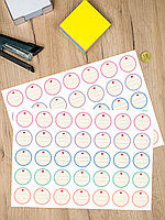 Круглые самоклеящиеся наклейки / этикетки с принтом "Винтаж" (D 39 мм) 70 шт., фото 2