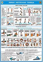 Плакат на ПВХ 3 мм " Первая неотложная помощь азбука реанимации" №9 р-р 40*57 см