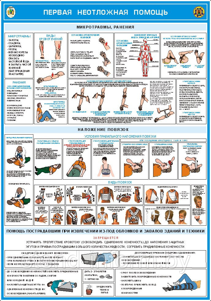 Плакат на ПВХ 3 мм " Первая неотложная помощь азбука реанимации" №9 р-р 40*57 см - фото 1 - id-p163544640