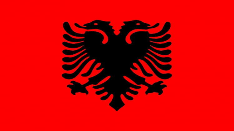 Флаг Албании (75х150) - фото 1 - id-p163494355