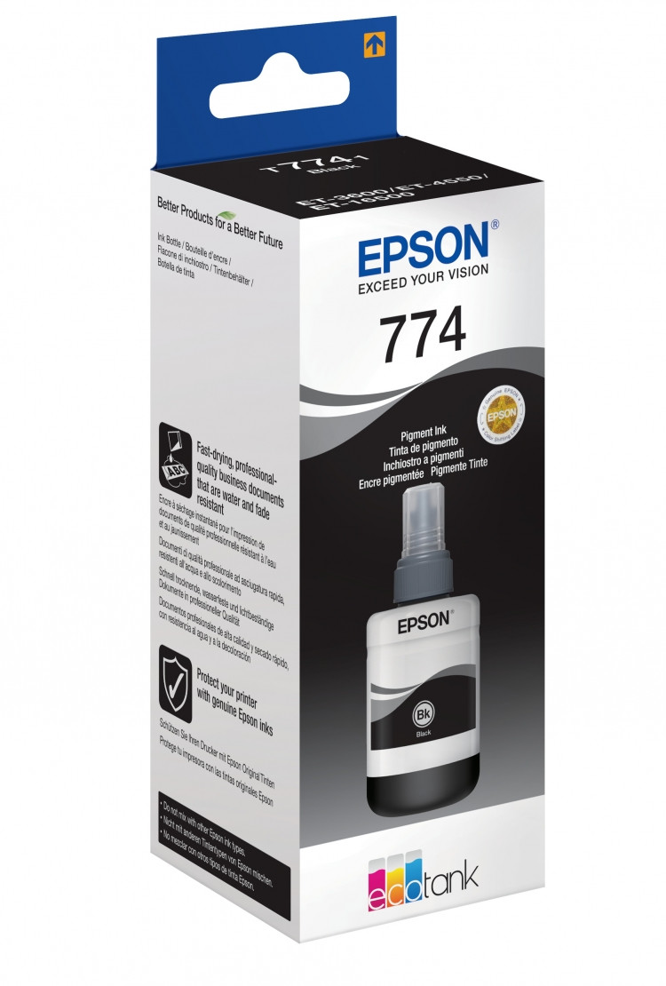 Оригинальные чернила EPSON T7741 (C13T77414A) для M100, M105, M200, M205, 140 мл, черные - фото 1 - id-p163494538