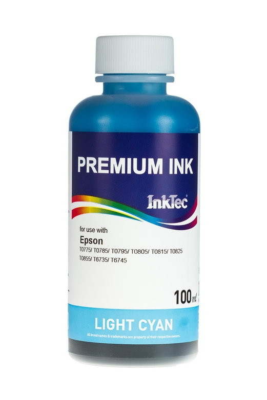 Чернила для Epson InkTec E0010 - 100 мл (Светло синий (Light Cyan)) - фото 1 - id-p163494603