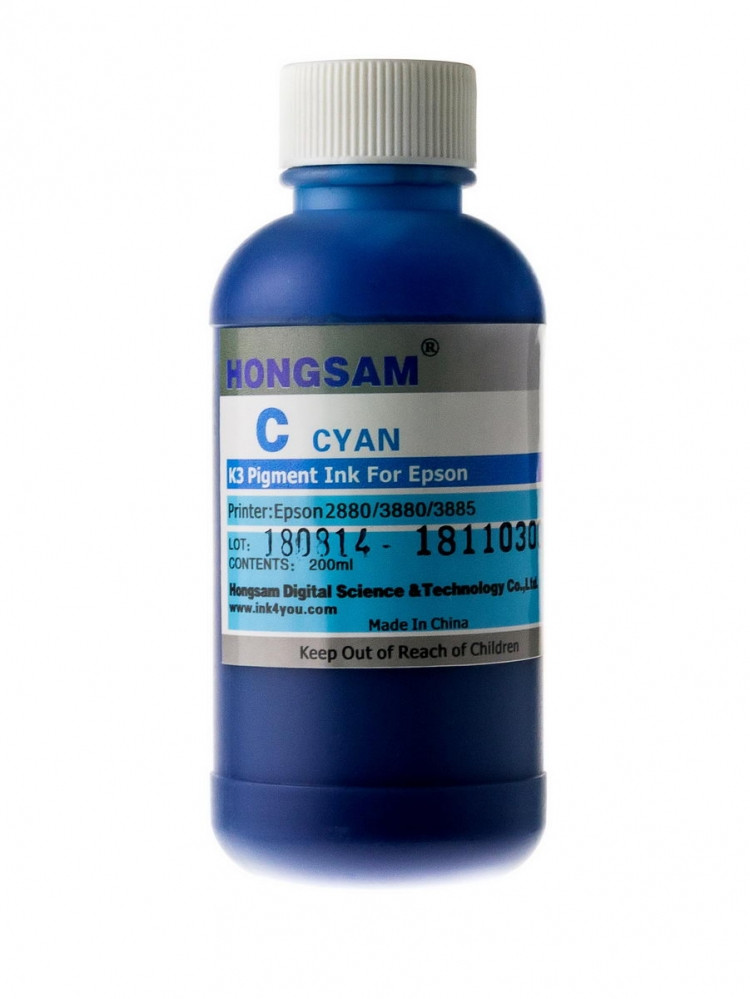 Чернила Hongsam для широкоформатных принтеров Epson SC, 200 мл (Синий (Cyan)) - фото 1 - id-p163495760