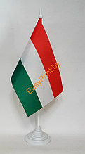 Флажок Венгрии настольный, атлас 12х24 см (На пластиковой подставке)