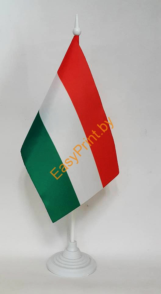 Флажок Венгрии настольный, атлас 12х24 см (На пластиковой подставке) - фото 1 - id-p163496038