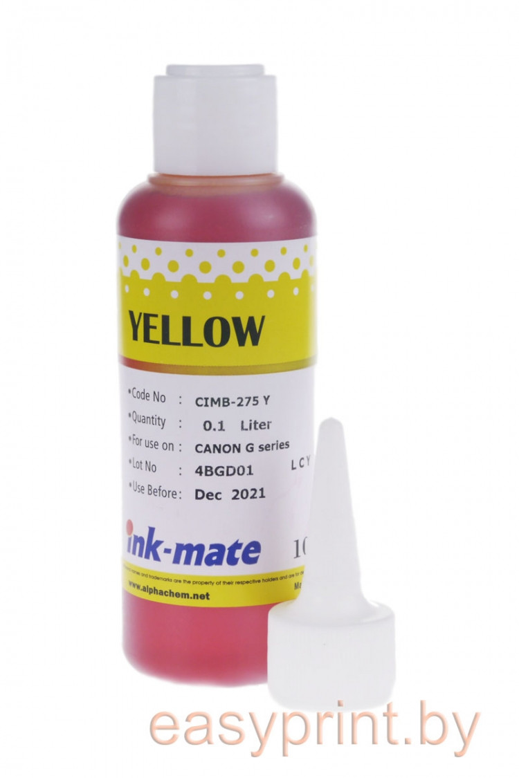 Чернила Ink-mate для Canon CIMB-275 - 100 мл (Желтый (Yellow)) - фото 1 - id-p163494916